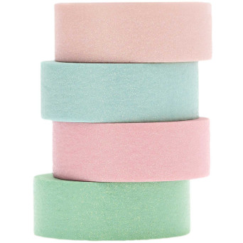 Set of washi tape - Paper Poetry - Glitter Pastel, 15 mm x 5 m, 4 pcs.