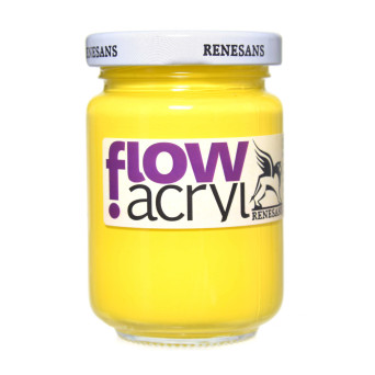 Acrylic paint Flow - Renesans - 05, primary yellow, 125 ml