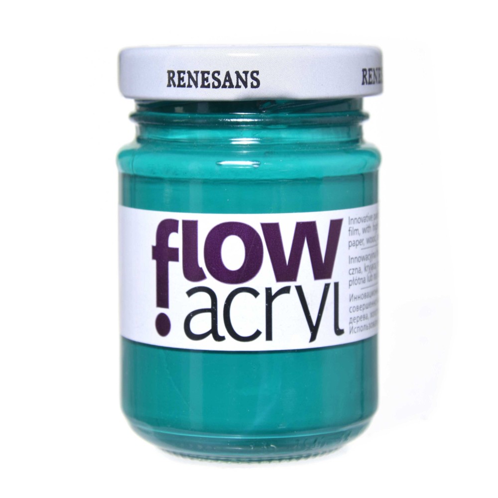 Acrylic paint Flow - Renesans - 20, phtalo green, 125 ml