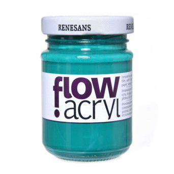 Acrylic paint Flow - Renesans - 20, phtalo green, 125 ml