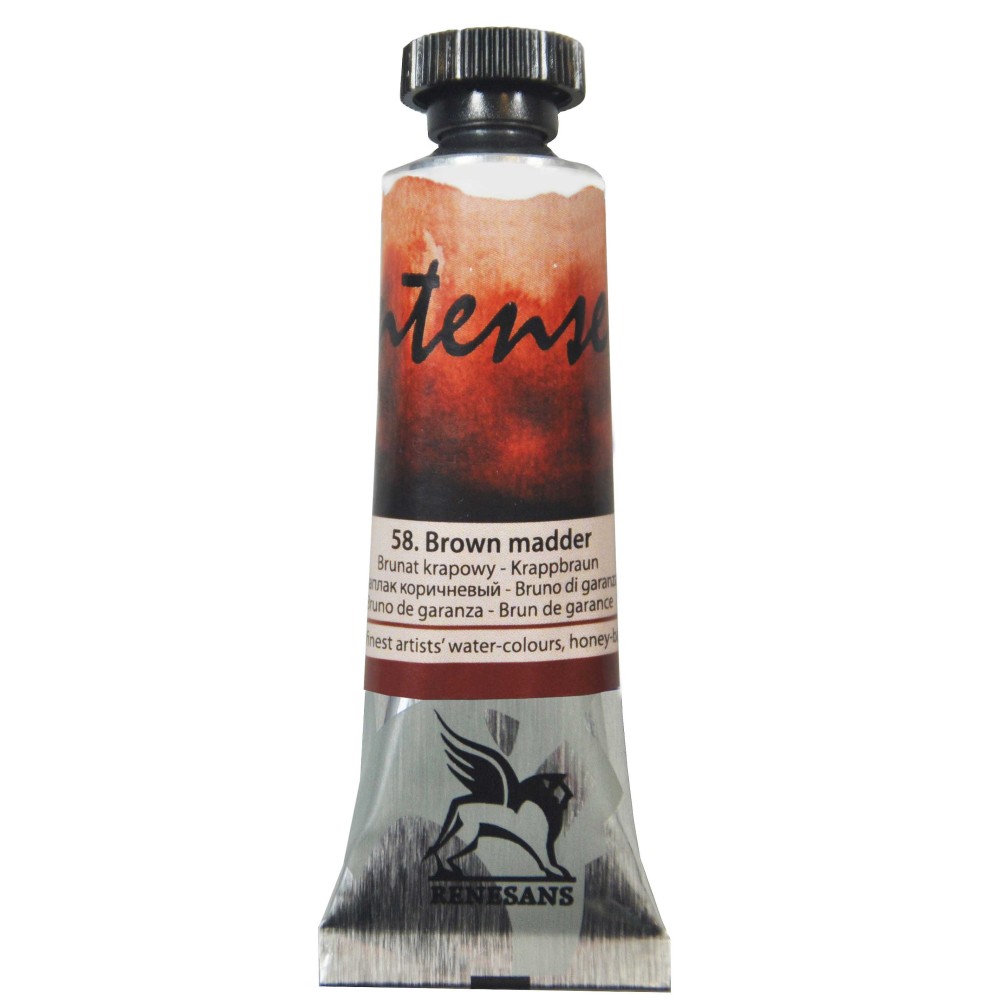Watercolor paint Intense - Renesans - 58, brown madder, 15 ml