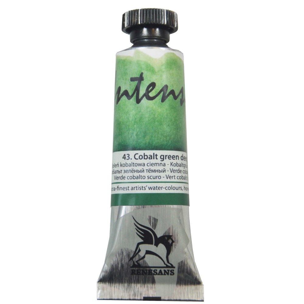 Watercolor paint Intense - Renesans - cobalt deep green, 15 ml
