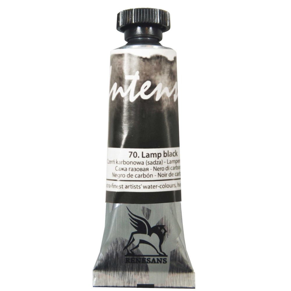 Watercolor paint Intense - Renesans - 70, lamp black, 15 ml