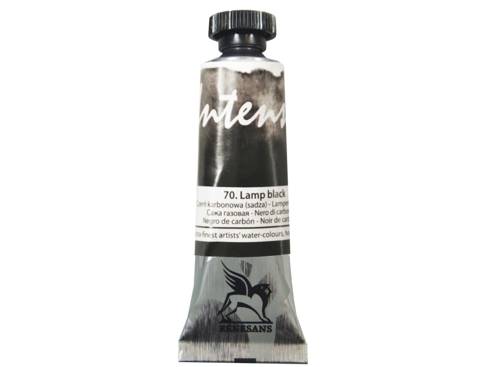 Watercolor paint Intense - Renesans - 70, lamp black, 15 ml