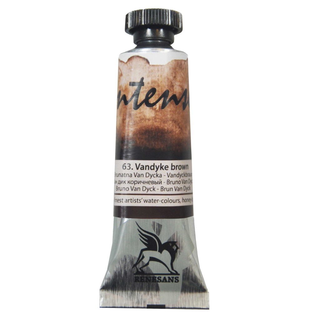 Farba akwarelowa Intense Water - Renesans - 63, vandyke brown, 15 ml