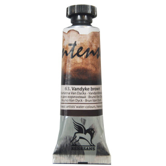 Farba akwarelowa Intense Water - Renesans - 63, vandyke brown, 15 ml