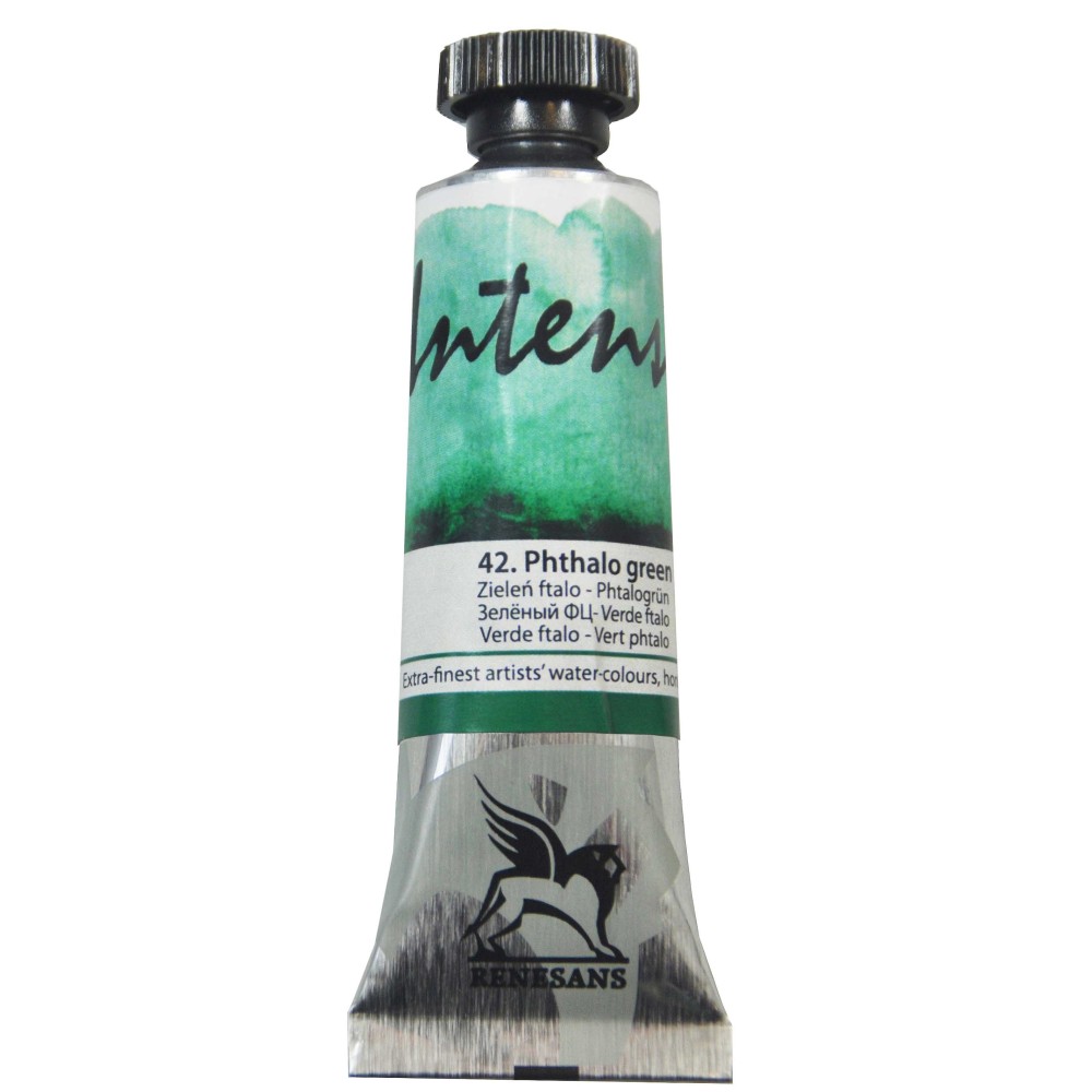 Watercolor paint Intense - Renesans - 42, phthalo green, 15 ml