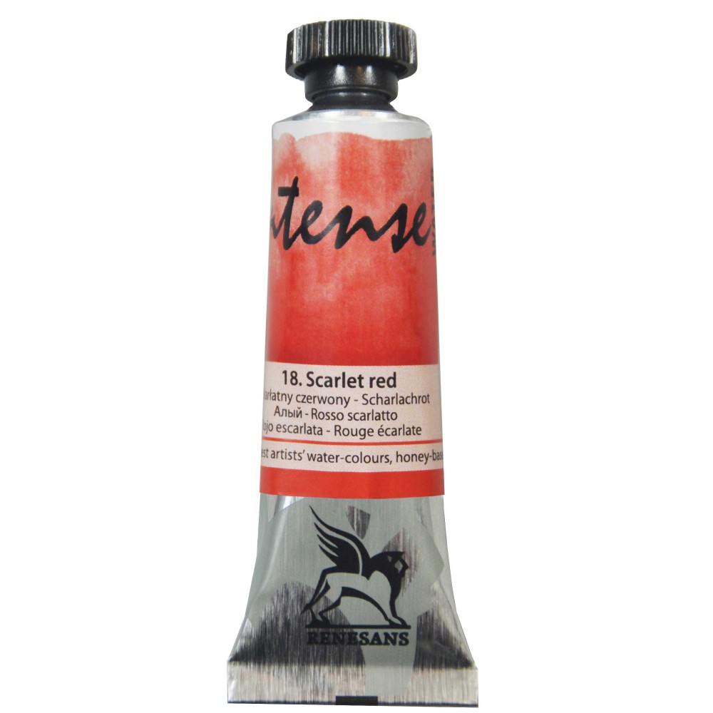 Watercolor paint Intense - Renesans - 18, scarlet red, 15 ml