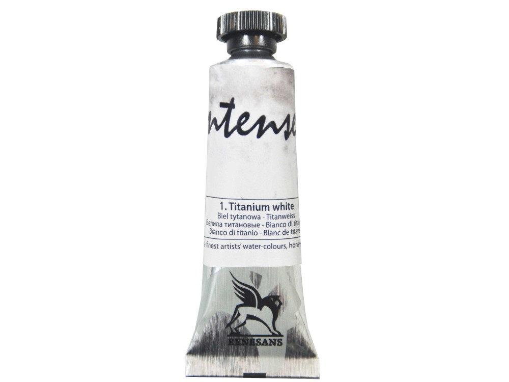 Watercolor paint Intense - Renesans - 1, titanium white, 15 ml