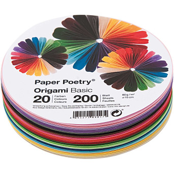 Papier origami Basic - Paper Poetry - okrągły, 10 cm, 200 ark.