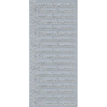 Stickersy, naklejki ażurowe - Zawiadomienie, srebrne