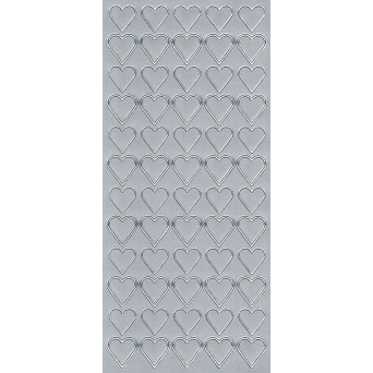 Stickersy, naklejki ażurowe - Serca, srebrne