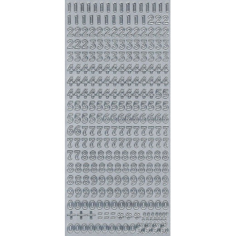 Stickersy, naklejki ażurowe - Cyfry, srebrne