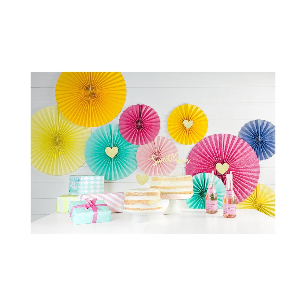 Cupcakes Hearts toppers - gold, 6 pcs.