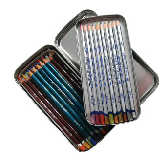 Piórnik metalowy na 42 kredki - Derwent - 18,5 x 9 x 3 cm