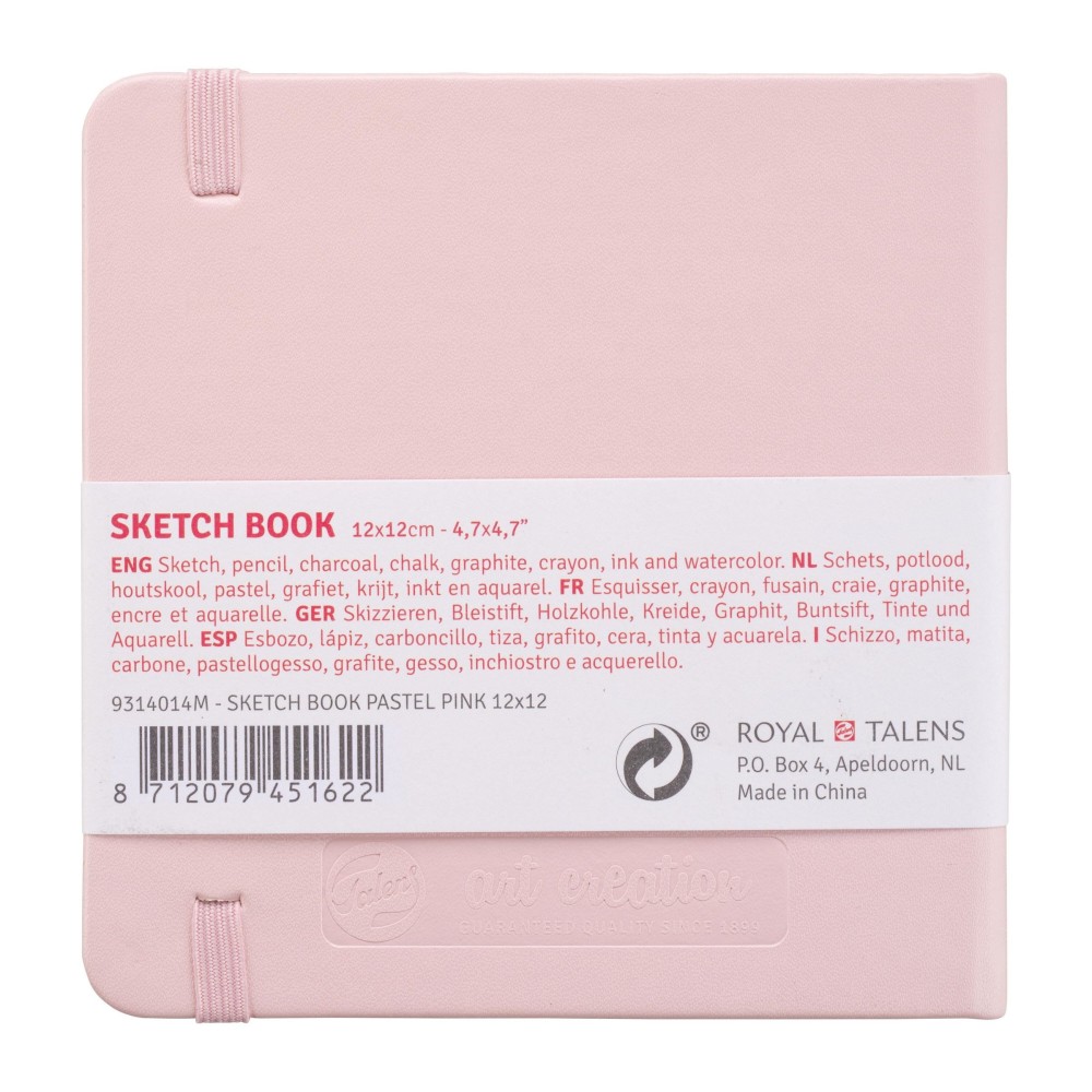 Sketch Book 12 x 12 cm - Talens Art Creation - Pastel Pink, 140g, 80 sheets