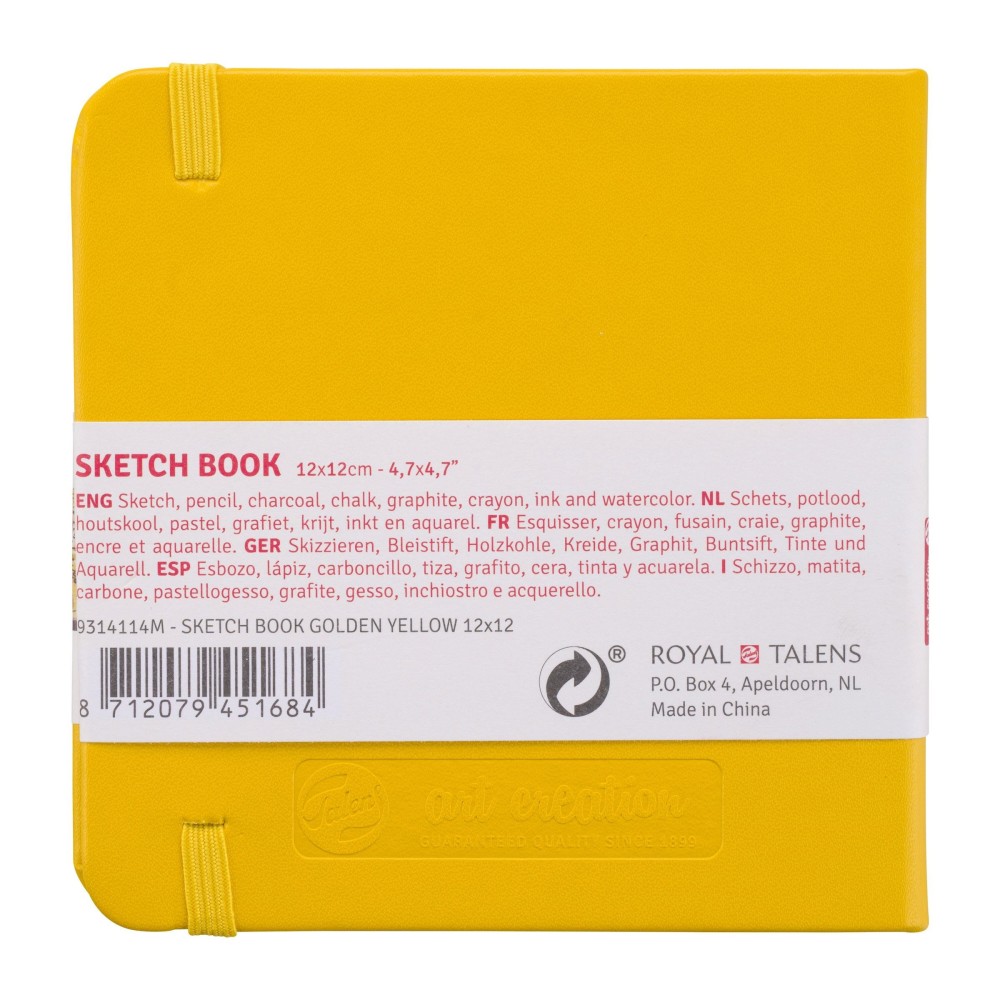 Sketch Book 12 x 12 cm - Talens Art Creation - Golden Yellow, 140g, 80 sheets