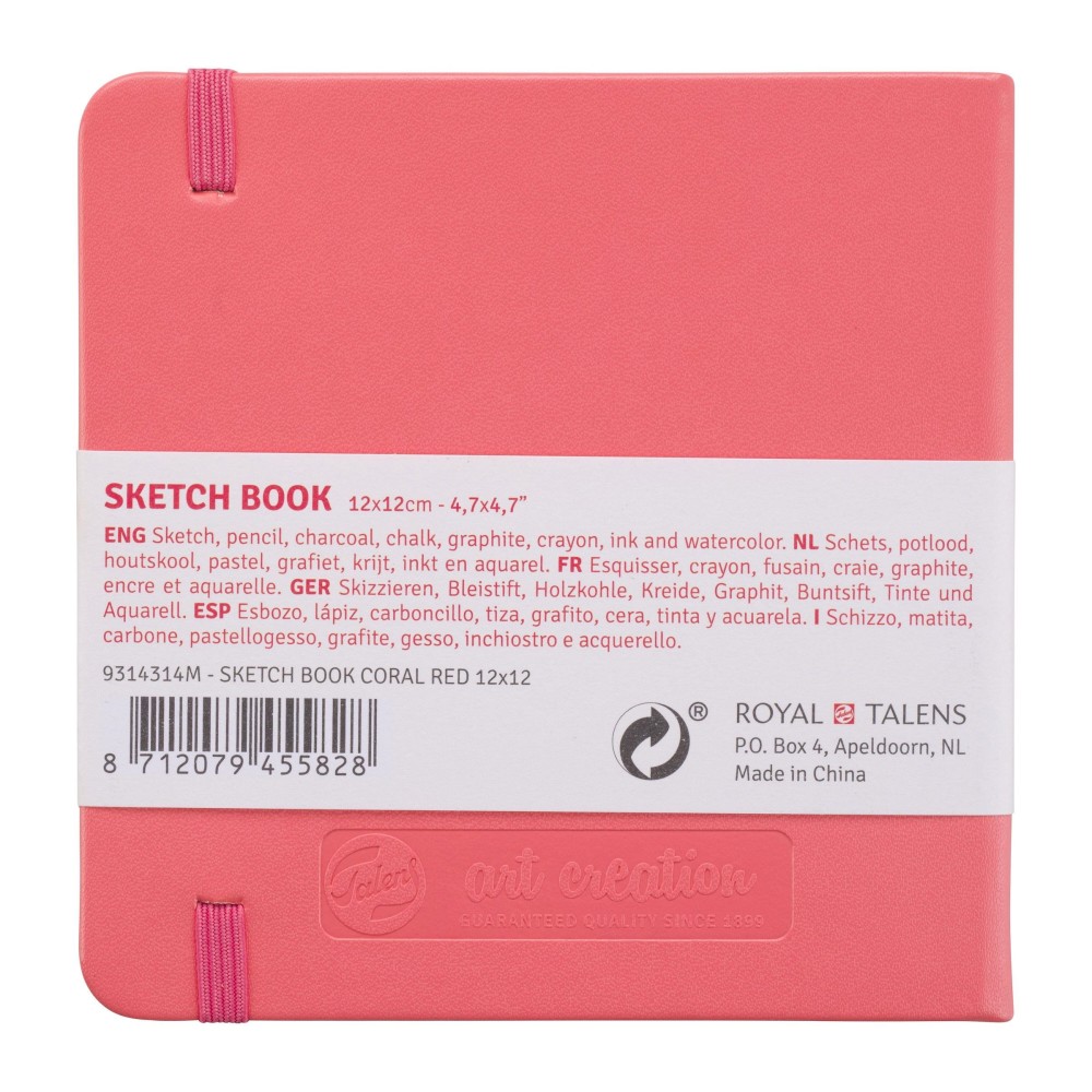 Szkicownik 12 x 12 cm - Talens Art Creation - Coral Red, 140 g, 80 ark.