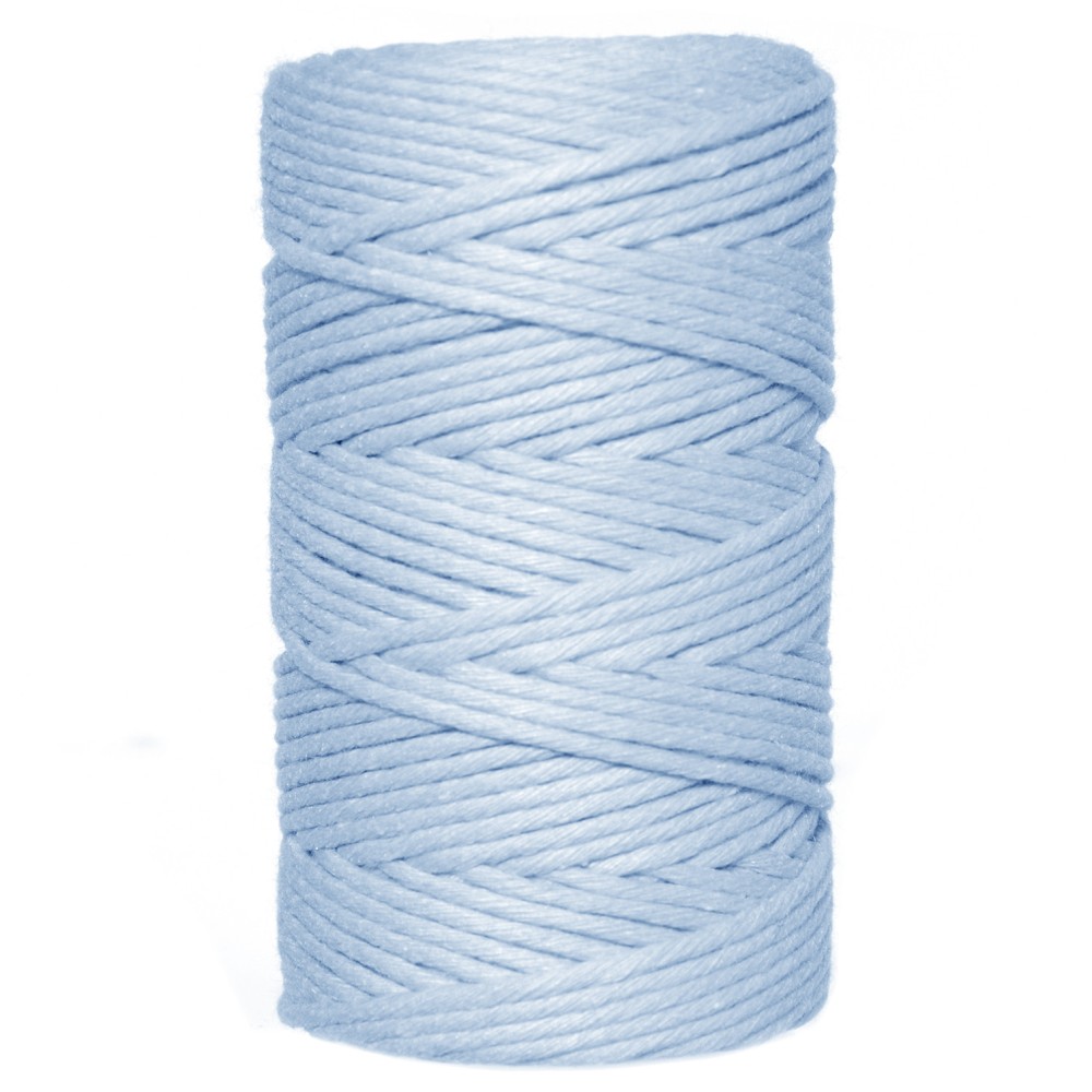 Sznurek bawełniany do makramy - błękitny, 2 mm, 100 g, 60 m