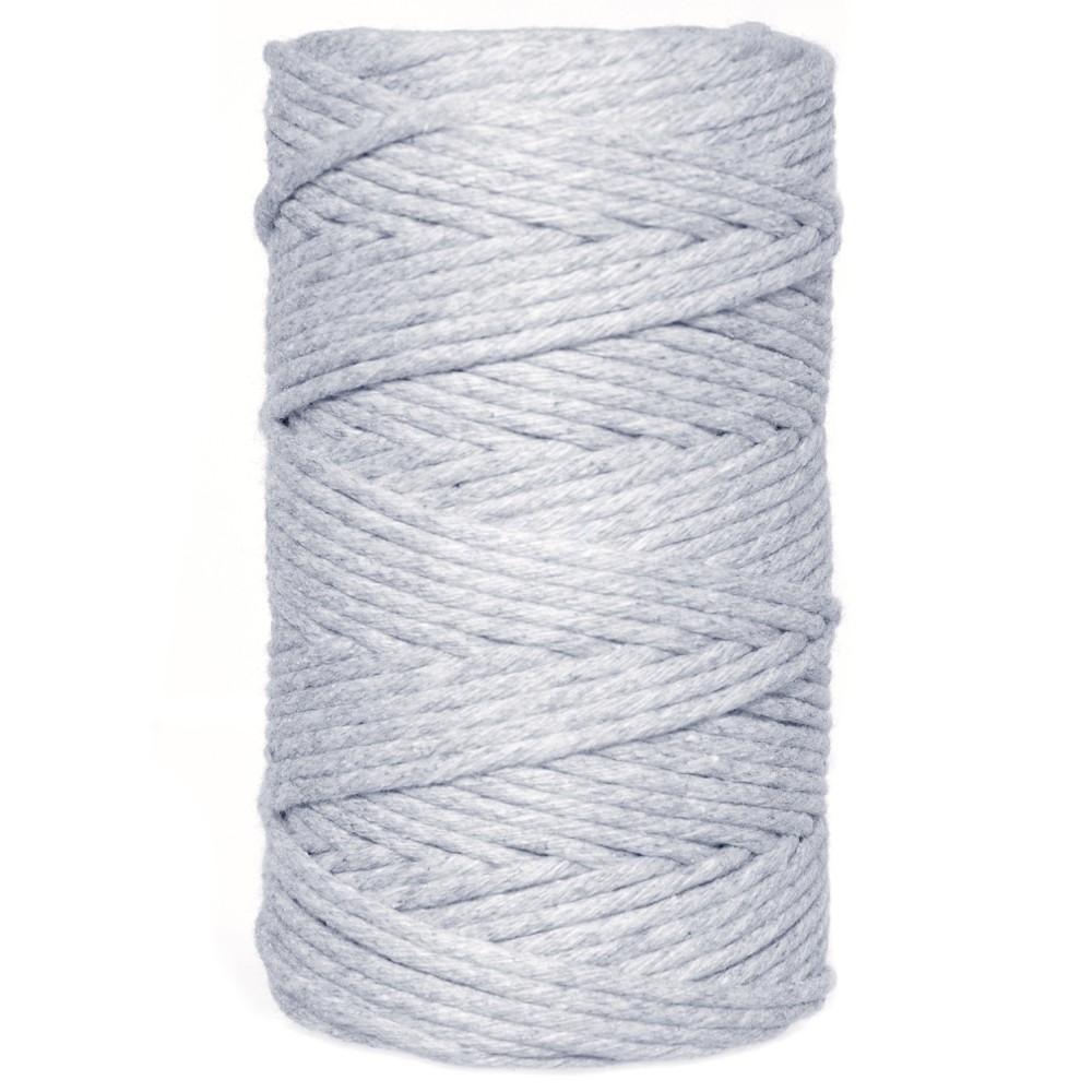 Sznurek bawełniany do makramy - szary, 2 mm, 100 g, 60 m