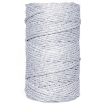 Sznurek bawełniany do makramy - szary, 2 mm, 100 g, 60 m
