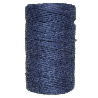 Cotton cord for macrames - dark blue, 2 mm, 100 g, 60 m