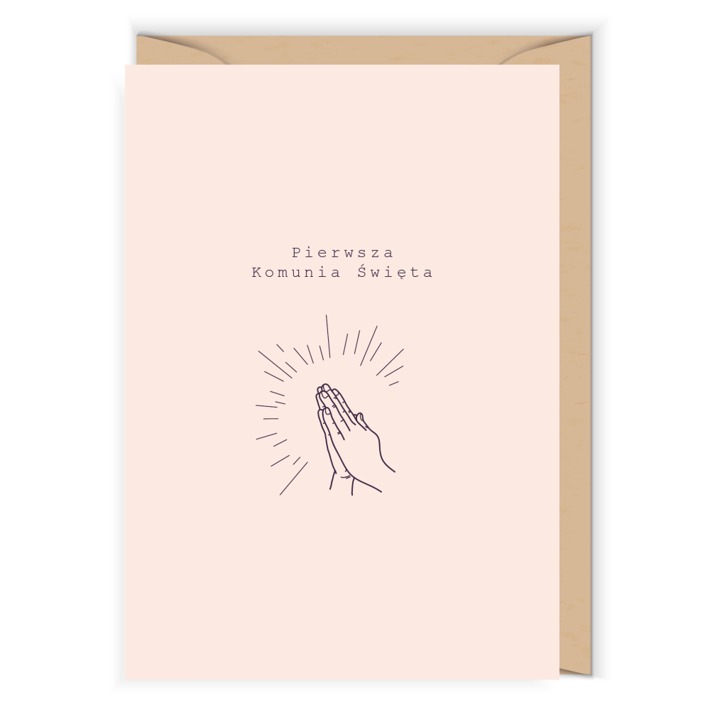 Kartka okolicznościowa - Cudowianki - I Komunia Święta Minimalistyczna, 12 x 17 cm