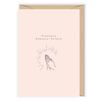 Kartka okolicznościowa - Cudowianki - I Komunia Święta Minimalistyczna, 12 x 17 cm