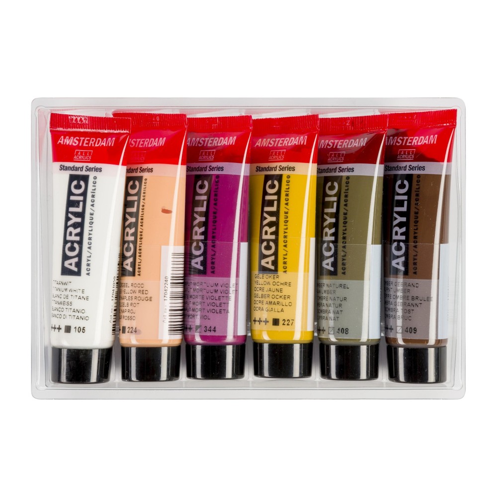 Set of acrylic paints in tubes - Amsterdam - Portrait, 6 colors x 20 ml