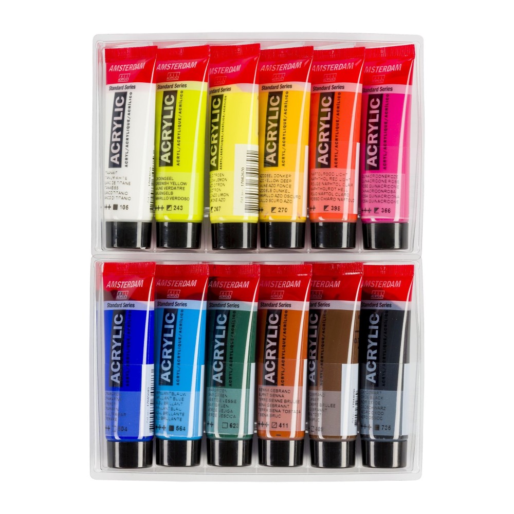 Set of acrylic paints in tubes - Amsterdam - Landscape, 12 colors x 20 ml