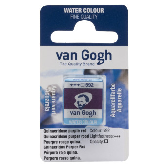 Farba akwarelowa w kostce - Van Gogh - 592 Quinacridone Purple Red