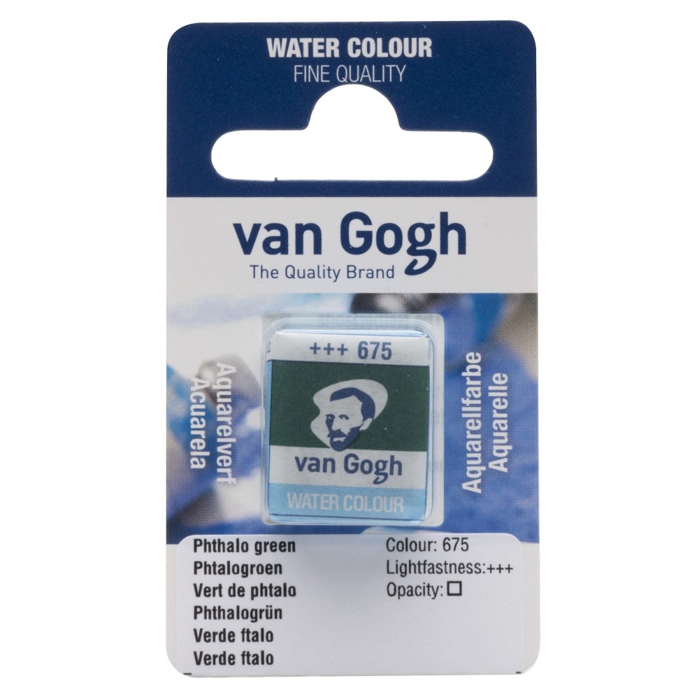 Watercolor pan paint - Van Gogh - 675 Phthalo Green