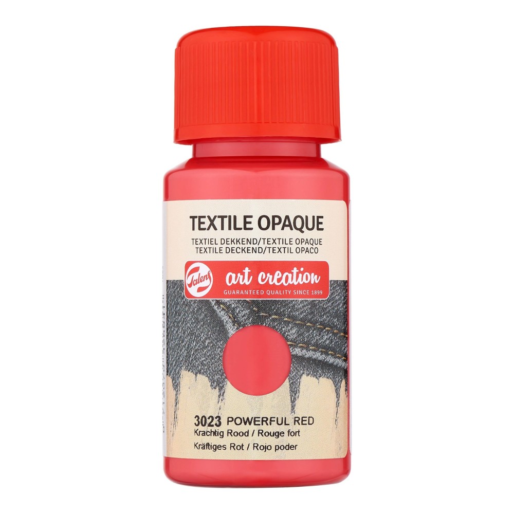 Farba do tkanin ciemnych Textile Opaque - Talens Art Creation - Powerful Red, 50 ml