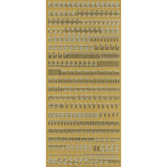 Stickersy, naklejki ażurowe - Alfabet, małe litery, złote