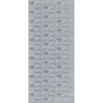 Stickersy, naklejki ażurowe - Wesołych Świąt, srebrne