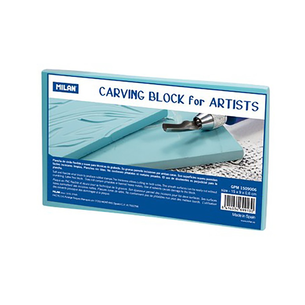 Carving block, engraving plate - Milan - vinyl, 15 x 9 cm