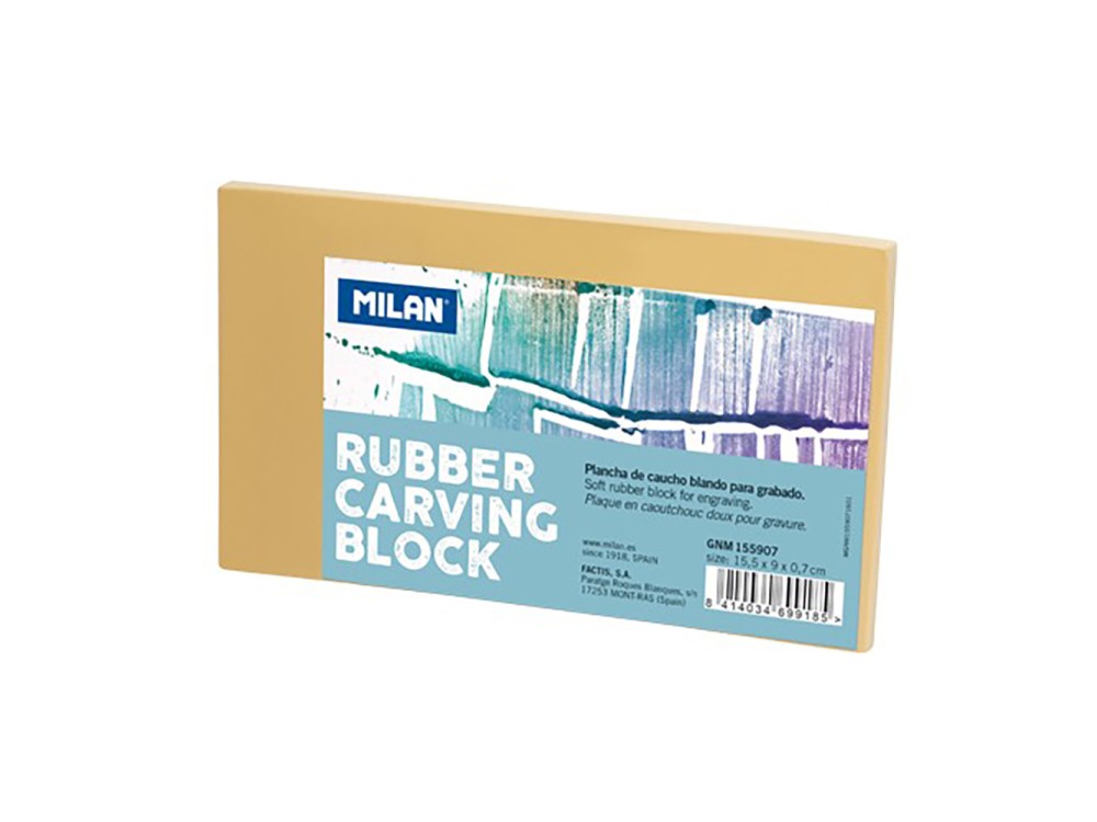 Carving block, engraving plate - Milan - rubber, 15,5 x 9 cm