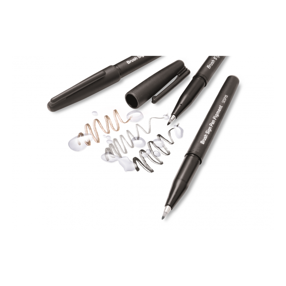 Set of lettering Brush Sign Pen - Pentel - 3 pcs.