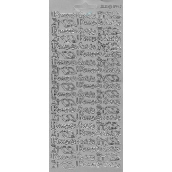 Stickersy, naklejki ażurowe - I Komunia Święta, srebrne