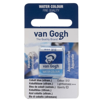 Farba akwarelowa w kostce - Van Gogh - 512 Cobalt Blue Ultramarine