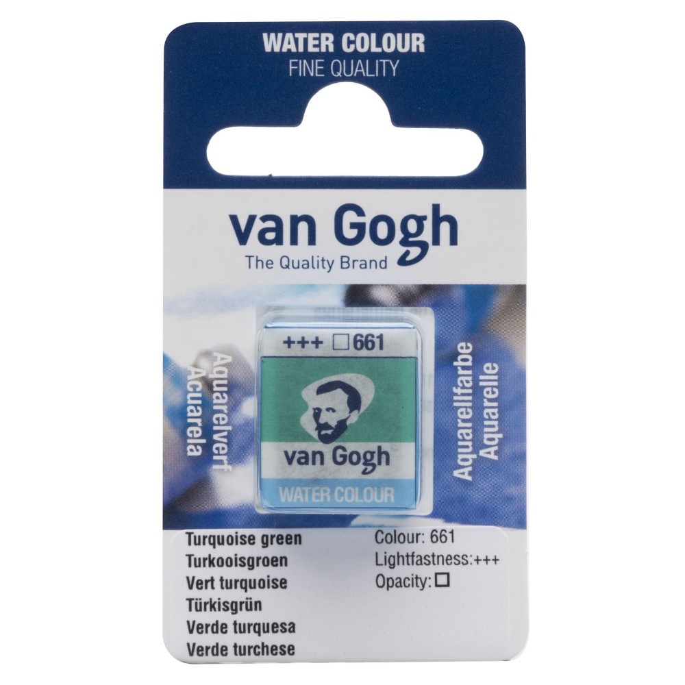 Farba akwarelowa w kostce - Van Gogh - 661 Turquoise Green