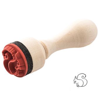 Mini stempel na drewnianym gryfie - Rico Design - Wiewiórka