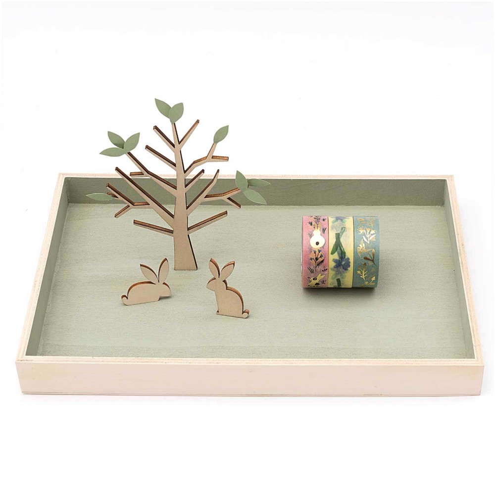 Set od wooden trays - Rico Design - rectangular, 3 pcs.