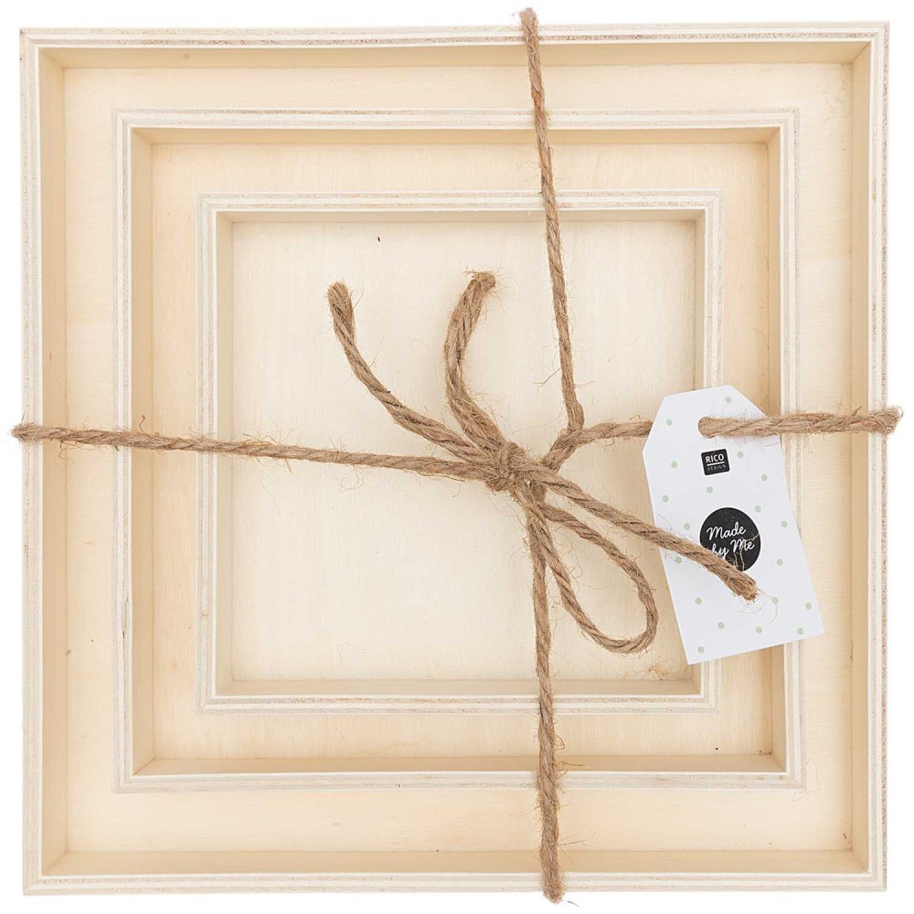 Set od wooden trays - Rico Design - squared, 3 pcs.