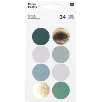 Stickers - Paper Poetry - green, 34 pcs.