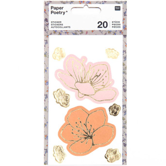 Naklejki - Paper Poetry - Jesienne kwiaty, 20 szt.