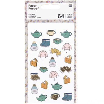 Stickers - Paper Poetry - fall motifs, 64 pcs.