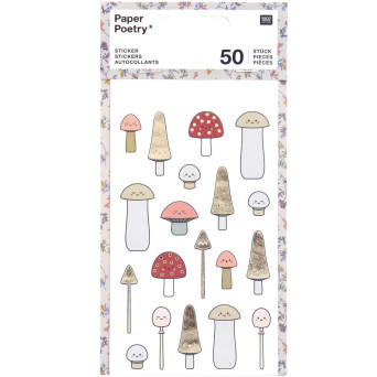Stickers - Paper Poetry - mushrooms, 50 pcs.