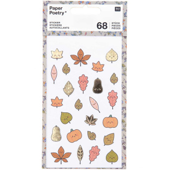 Naklejki - Paper Poetry - Jesienne liście, 68 szt.
