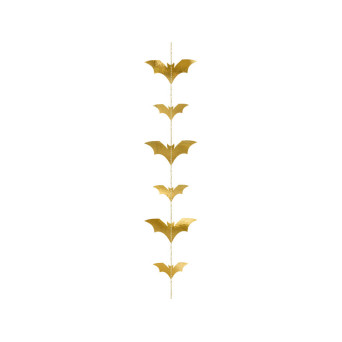 Paper garland Bats - gold, 1,5 m
